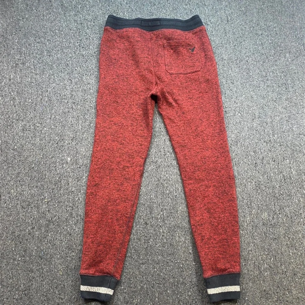 American Eagle Joggers Sz XS Mens Red Marled Skater Striped Cuffs Sweatpants